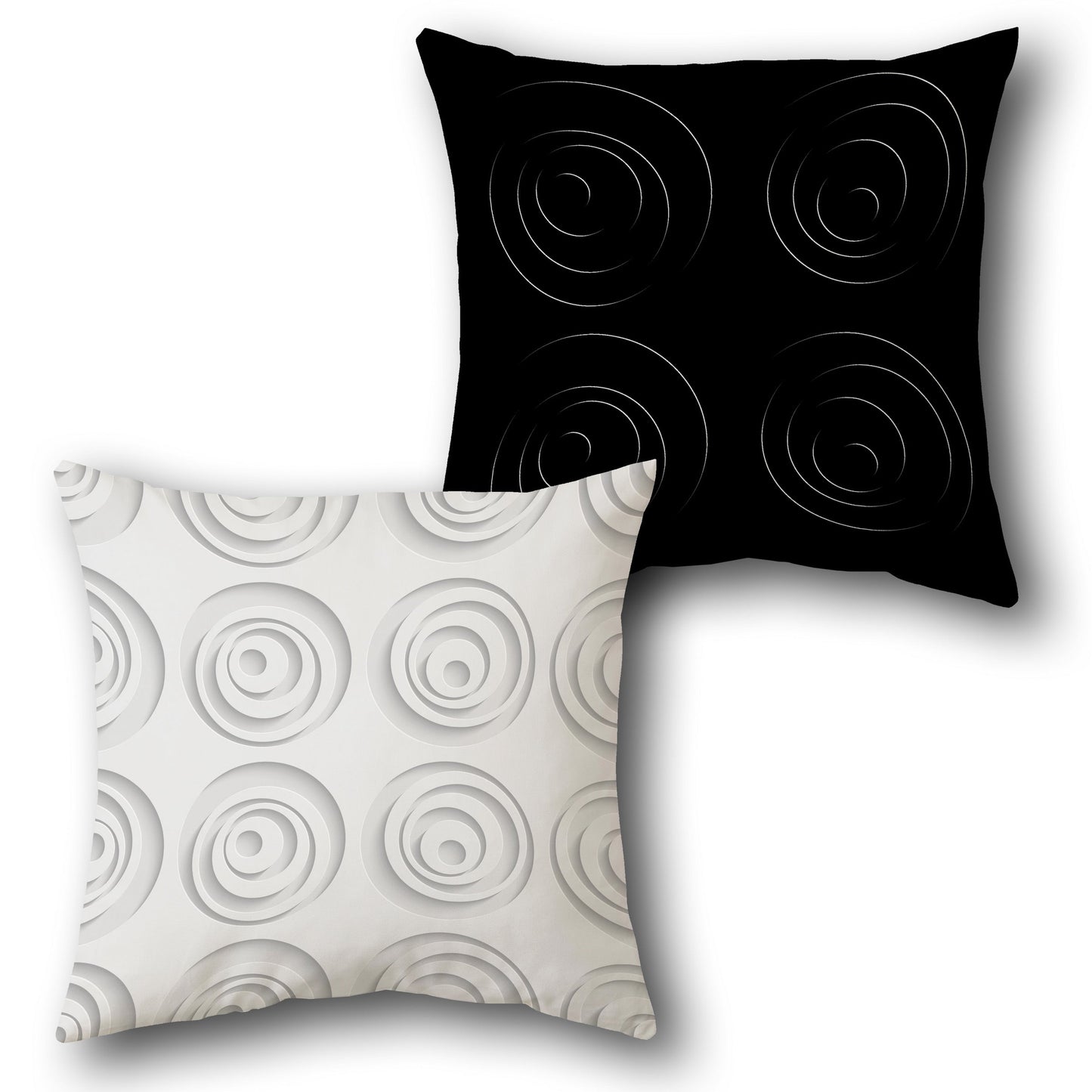 Monochrome Spiral Illusion  Design Cushion Single (Front & Back)