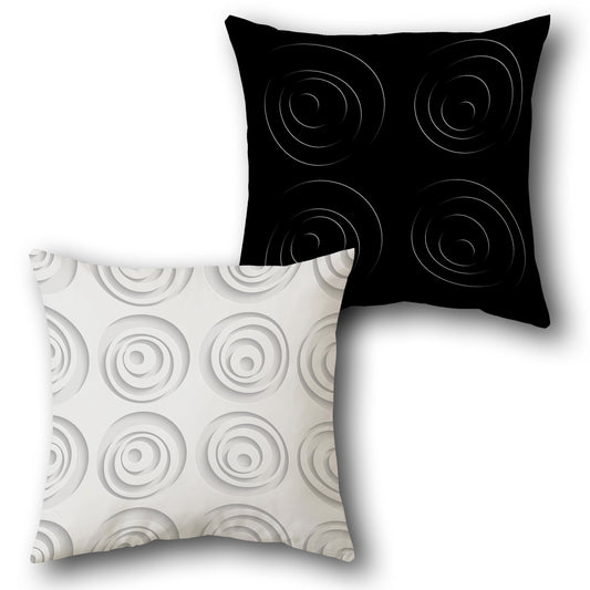 Monochrome Spiral Illusion  Design Cushion Single (Front & Back)
