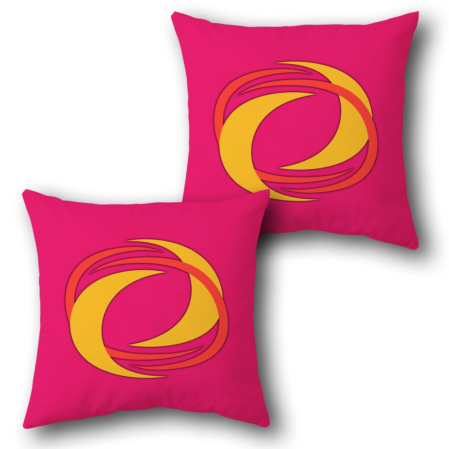 "Neon Cityscape" Throw  - Black with Multicolor  Design Cushion Single (Front & Back)