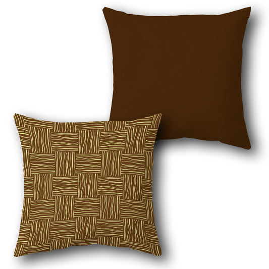 Woven Woodgrain Pattern  Design Cushion Single (Front & Back)