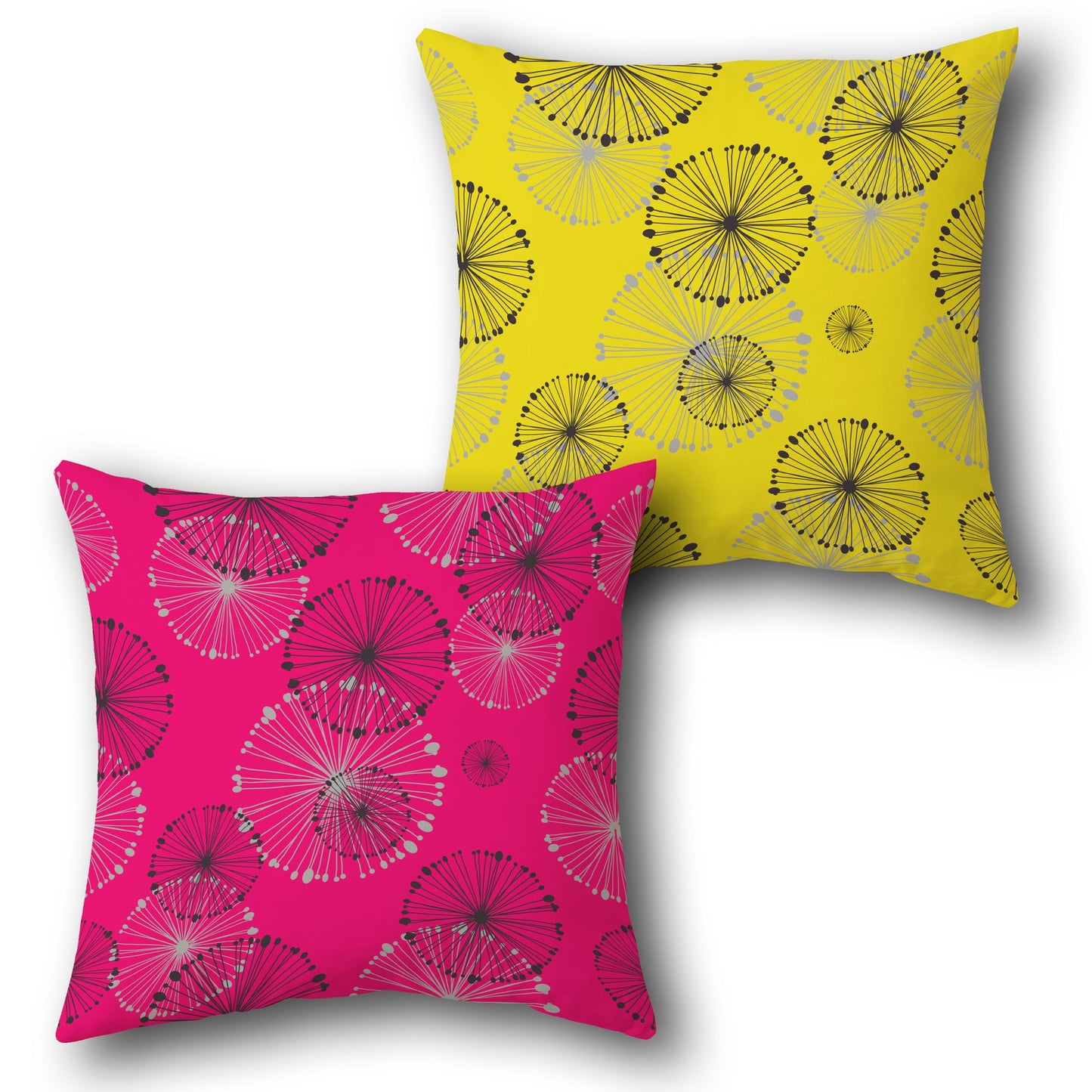 Vibrant Spark  - Pink & Yellow Design Cushion Single (Front & Back)