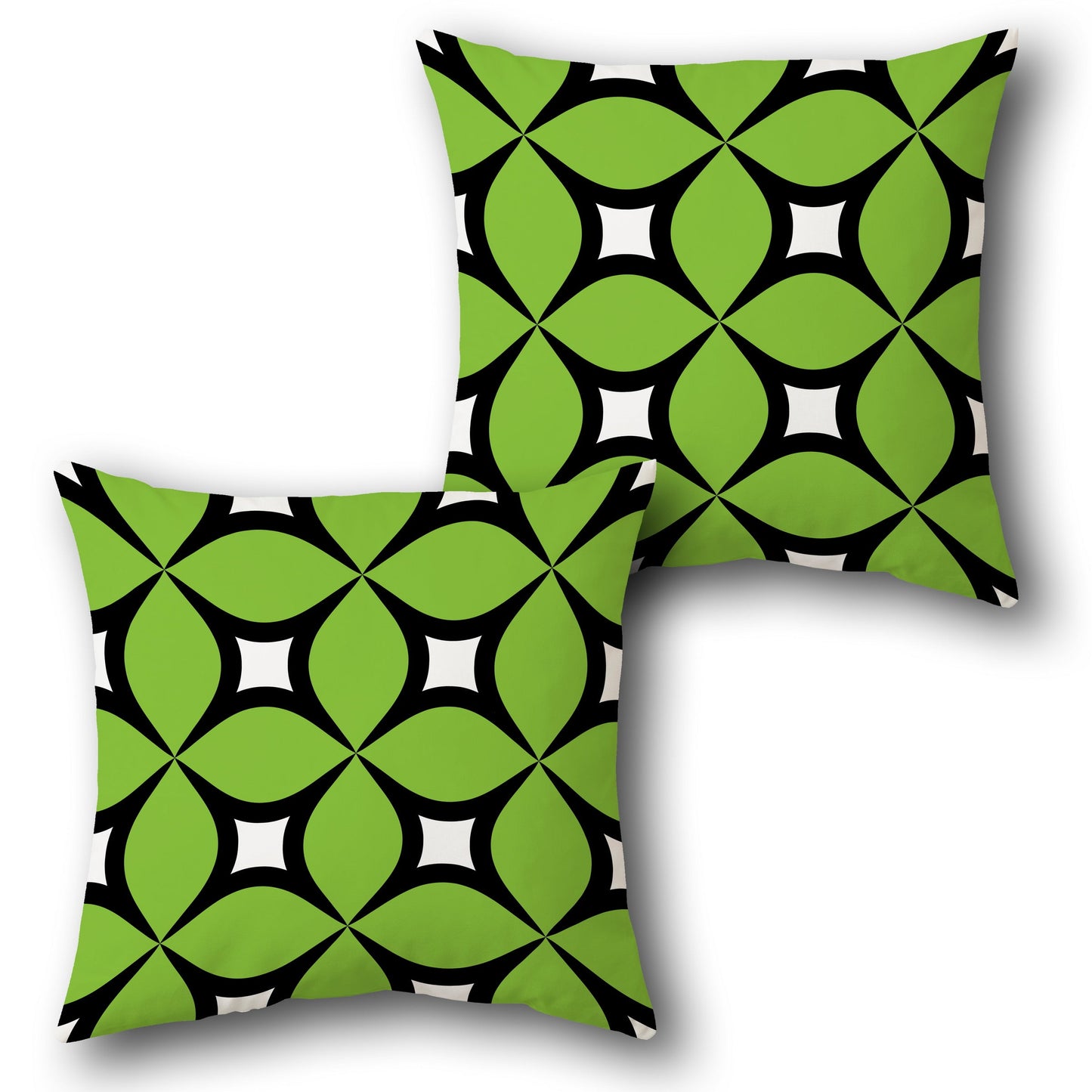 Geometric Green Accent  Design Cushion Single (Front & Back)