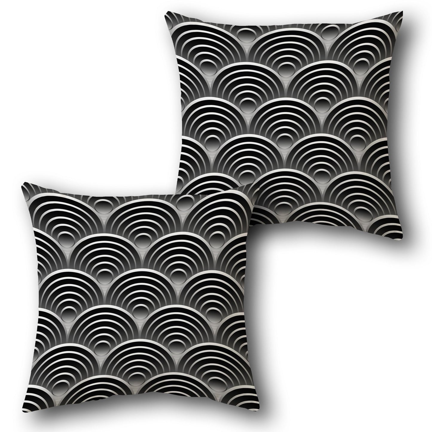 Monochrome Wave  Design Cushion Single (Front & Back)