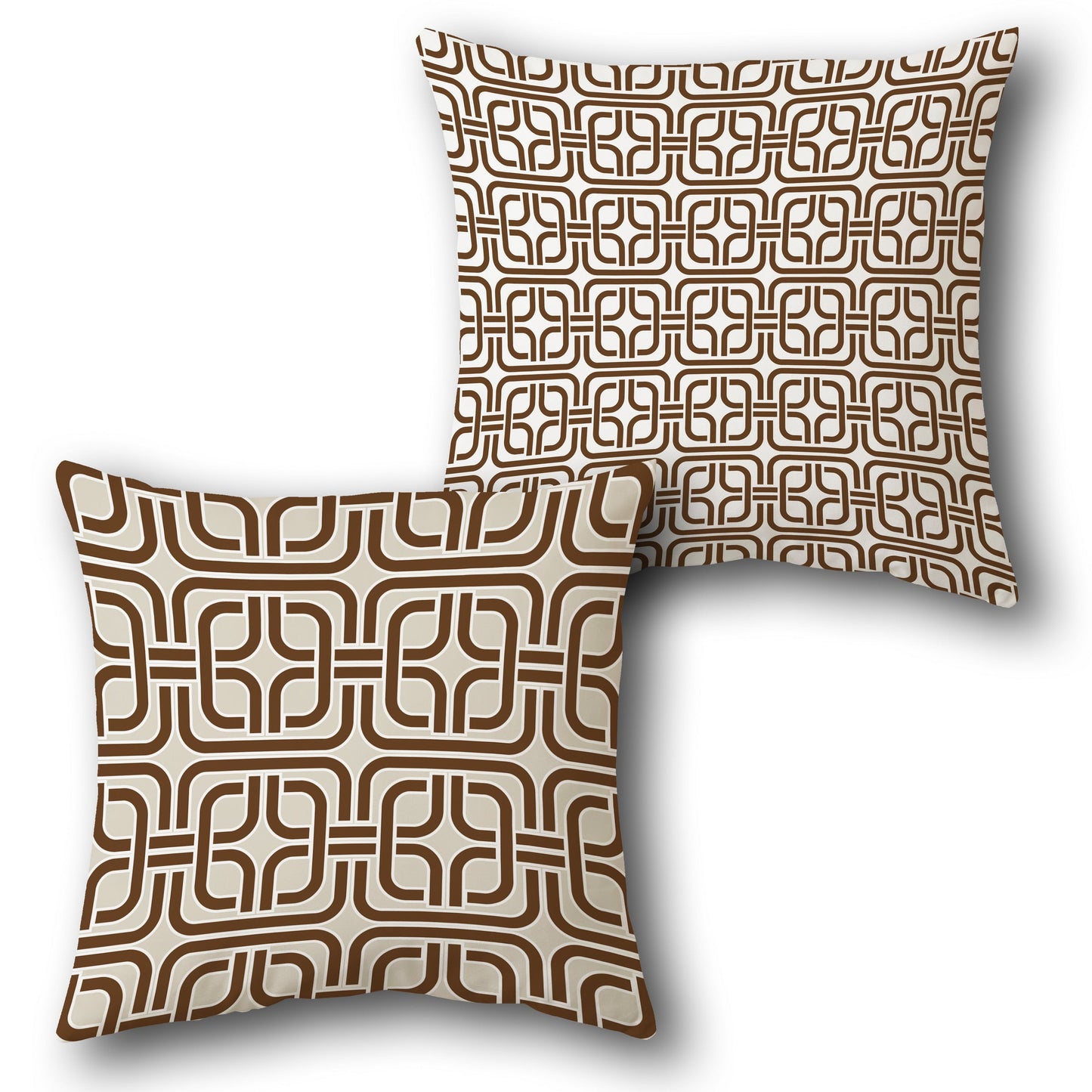 Brown Interlock  Design Cushion Single (Front & Back)