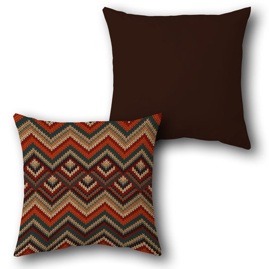 Rustic Knit Pattern  Design Cushion Single (Front & Back)