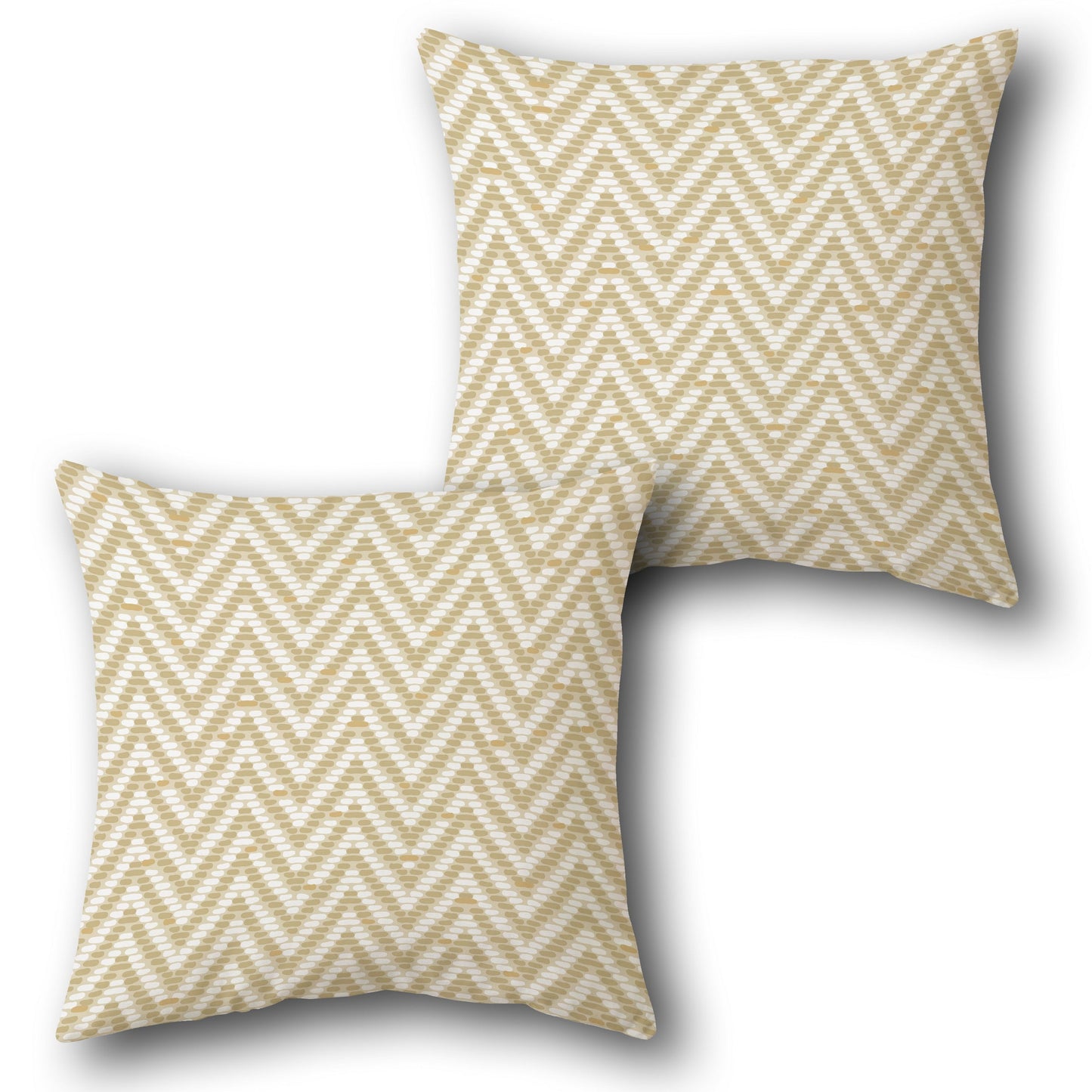 Beige Chevron  Design Cushion Single (Front & Back)