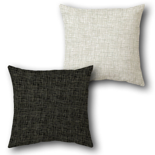 Black and Beige Textured  Design Cushion Single (Front & Back)