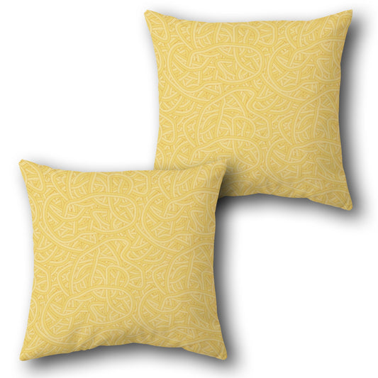 Yellow Maze  Design Cushion Single (Front & Back)