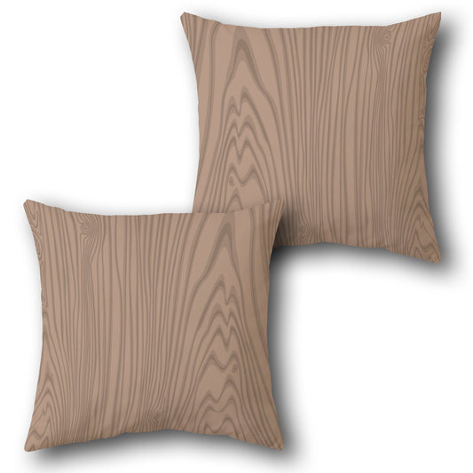 Wooden Grain  - Light Brown Design Cushion Single (Front & Back)