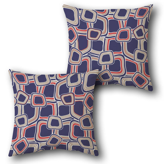 Retro Wave Geometric  Design Cushion Single (Front & Back)