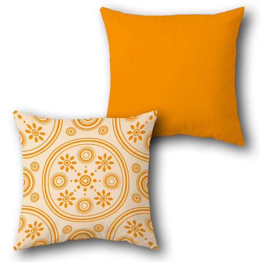 Sunburst Floral Mandala  Design Cushion Single (Front & Back)