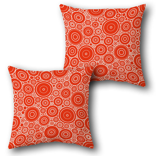 Retro Pop-Circles  Design Cushion Single (Front & Back)