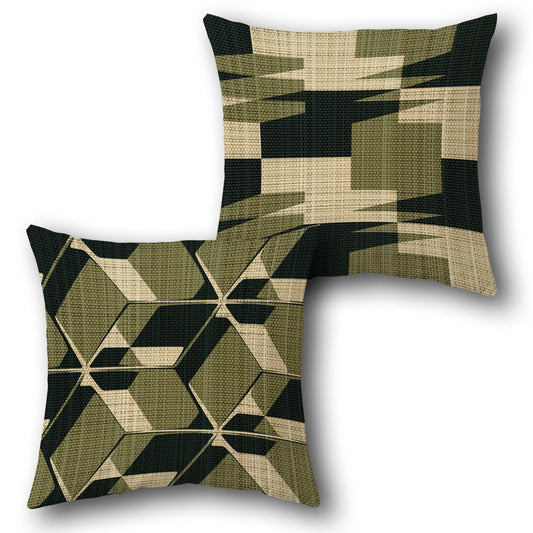 Rustic Geo-Weave  Design Cushion Single (Front & Back)