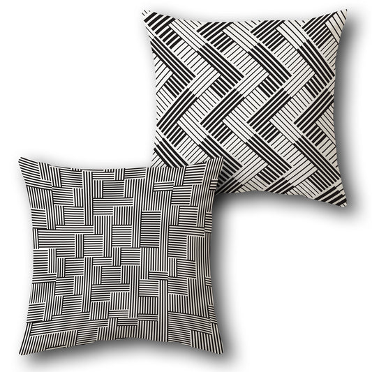 Monochrome Maze  Design Cushion Single (Front & Back)