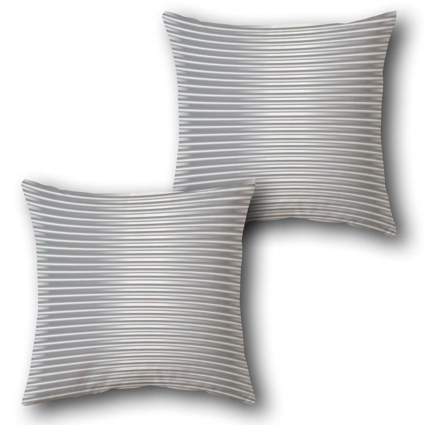 Sleek Silver Striped  Design Cushion Single (Front & Back)