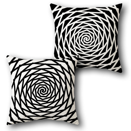 Hypnotic Spiral  Design Cushion Single (Front & Back)