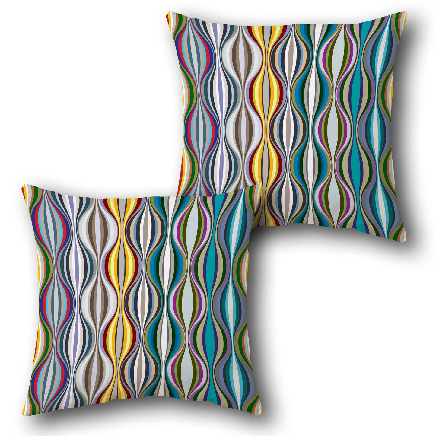 Vibrant Wave Pattern  Design Cushion Single (Front & Back)
