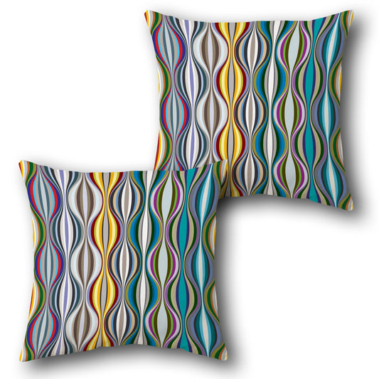 Vibrant Wave Pattern  Design Cushion Single (Front & Back)