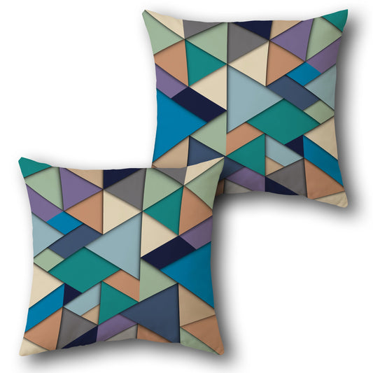 Geometric Prism Triangle  Design Cushion Single (Front & Back)