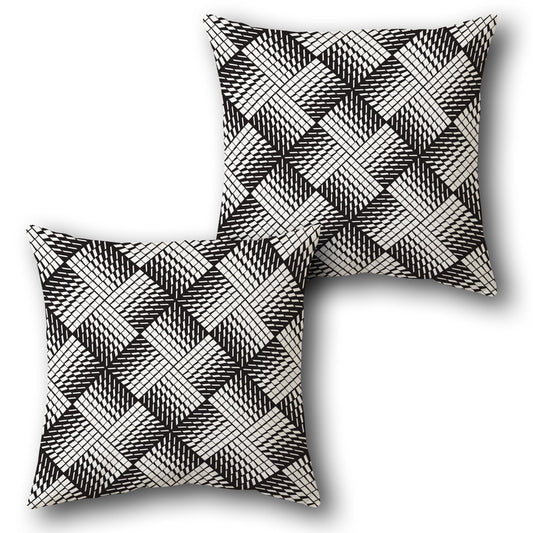 Monochrome Illusion Grid  Design Cushion Single (Front & Back)