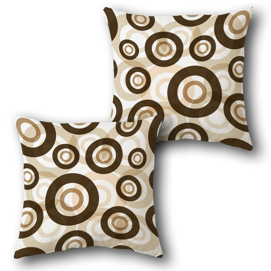 Retro Mocha Circles  Design Cushion Single (Front & Back)