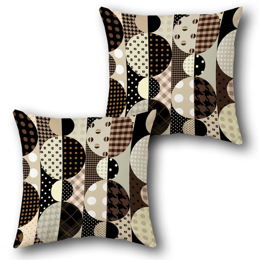 Retro Mix Circle Patch    Design Cushion Single (Front & Back)
