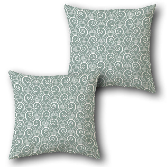 Ocean Swirl Wave Pattern    Design Cushion Single (Front & Back)