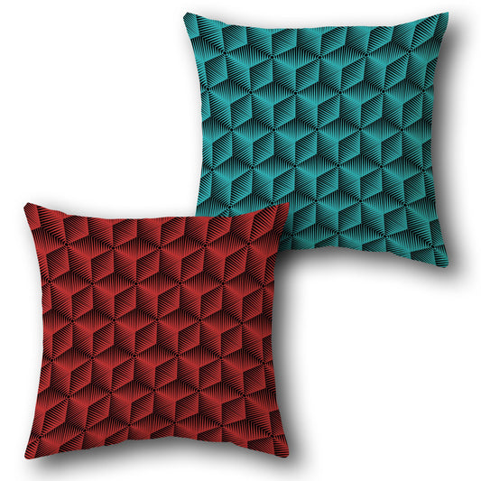 3D Geometric Optical Illusion  Design Cushion Single (Front & Back)