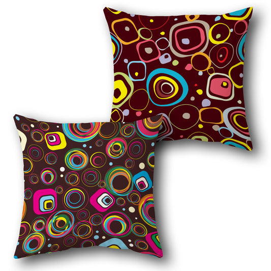 Retro Pop Circles    Design Cushion Single (Front & Back)