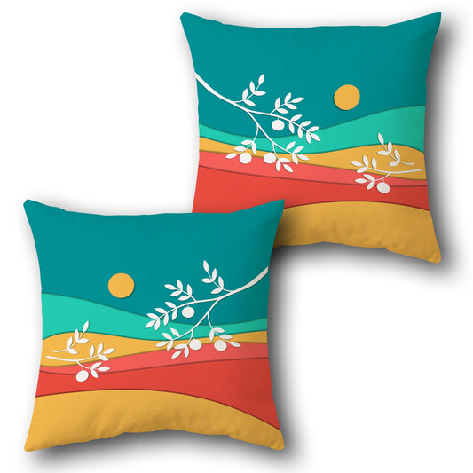 Space Explorer Throw  - Navy Blue and Orange Design Cushion Single (Front & Back)