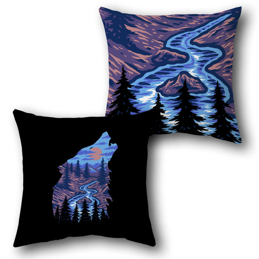 Tropical Reef Throw  - Aqua Blue Design Cushion Single (Front & Back)