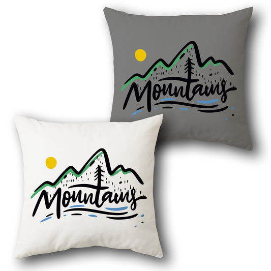 Mountains Scenic  Design Cushion Single (Front & Back)