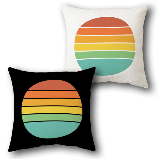 Retro Sun Stripes    Design Cushion Single (Front & Back)