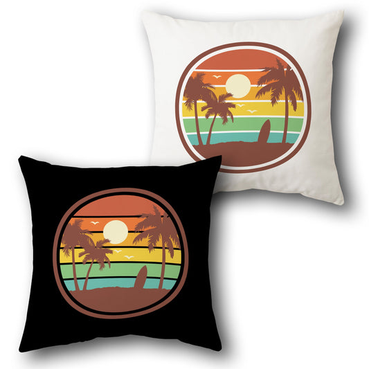 Vintage Sun Beach    Design Cushion Single (Front & Back)