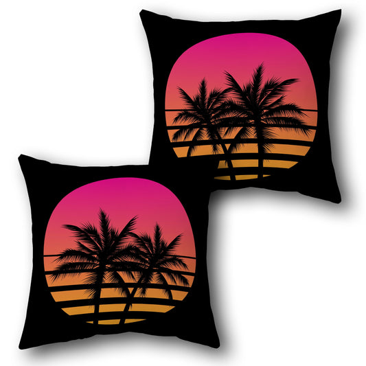 Tropical Sun Palms  Design Cushion Single (Front & Back)