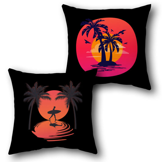 Sun Surf & Palm    Design Cushion Single (Front & Back)
