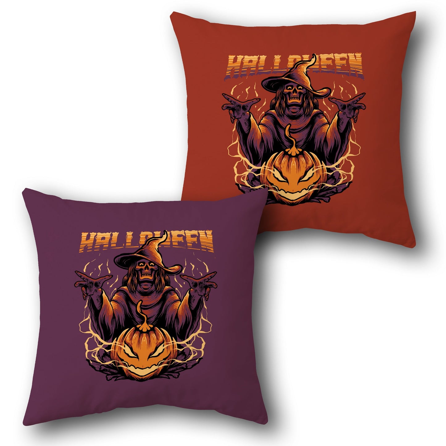 Halloween Queen Throw  - Purple & Red Design Cushion Single (Front & Back)