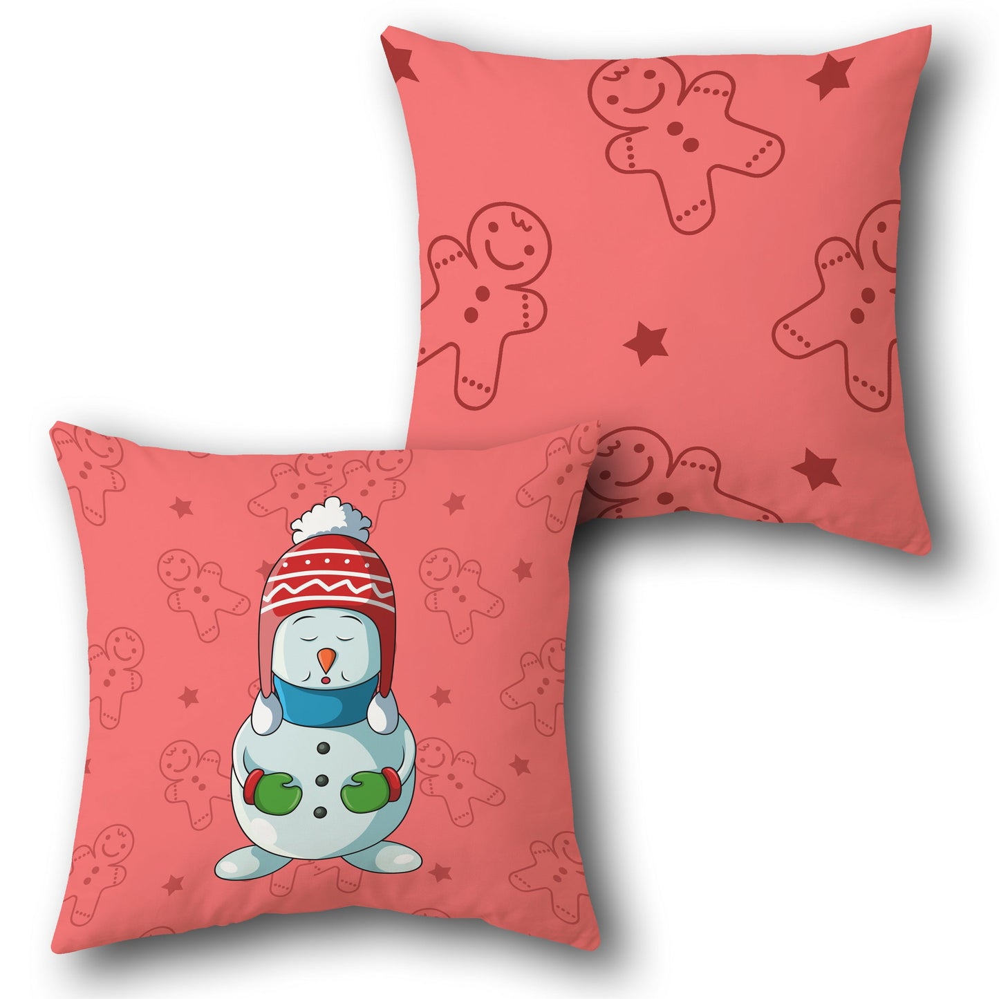 Santa on Vacation Throw  - Orange Design Cushion Single (Front & Back)