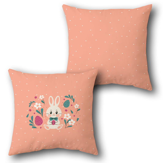 Blush Blossom Bunny Easter    Design Cushion Single (Front & Back)
