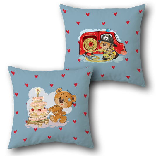 Teddy's Birthday Adventure  Design Cushion Single (Front & Back)