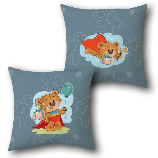 Superhero Teddy    Design Cushion Single (Front & Back)
