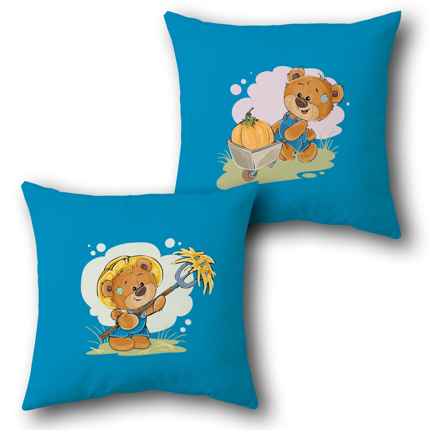 Harvest Helper Teddy    – Farmer Edition Design Cushion Single (Front & Back)