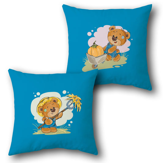 Harvest Helper Teddy    – Farmer Edition Design Cushion Single (Front & Back)