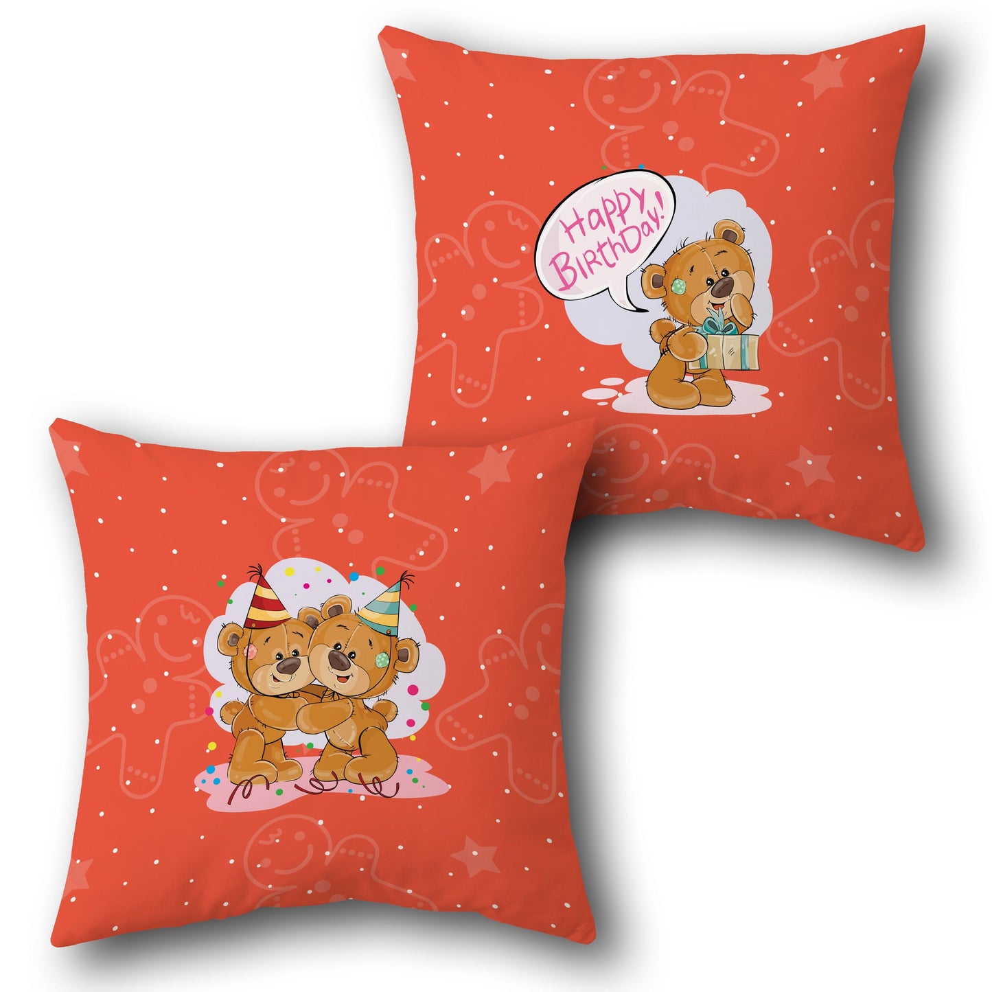 Birthday Buddies Teddy  – Party Time Edition Design Cushion Single (Front & Back)