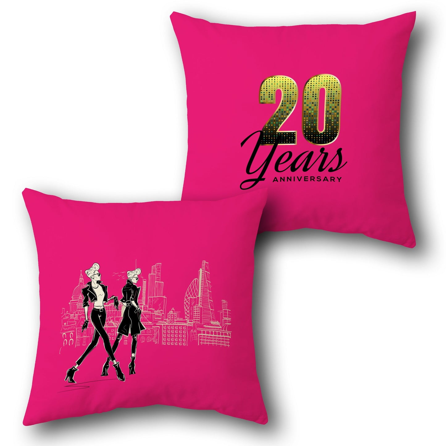 20th Anniversary Fashion Diva  Design Cushion Single (Front & Back)