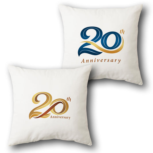 Elegant 20th Anniversary  Design Cushion Single (Front & Back)