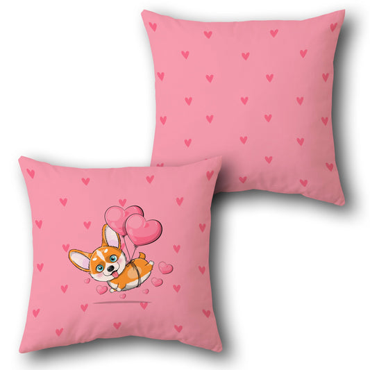 Corgi Love Valentine  Design Cushion Single (Front & Back)