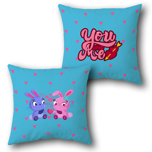 You and Me Bunny Love  Design Cushion Single (Front & Back)