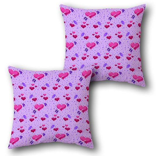 Purple Heart Pop Throw  Design Cushion Single (Front & Back)