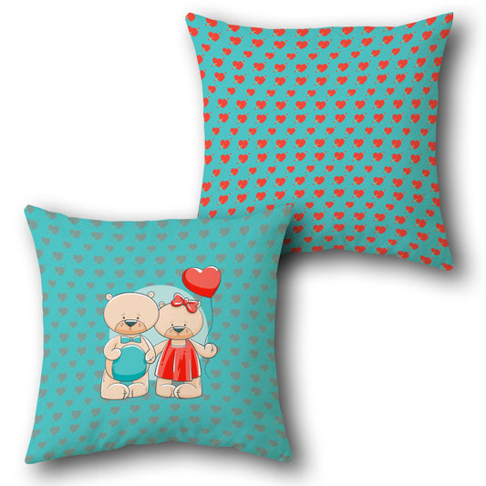 Teddy Love Balloon    Design Cushion Single (Front & Back)